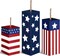 3 Pcs Patriotic Wood Block Sign Memorial Day 4th of July Table Decor Glitter Red White Blue Star Signs Firework Tabletop Centerpiece American Flag Independence Day Tiered Tray Decor for Home